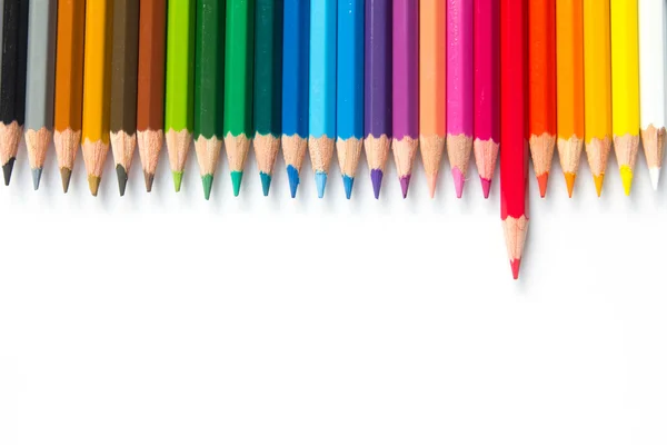 Color pencil on white background — Stock Photo, Image