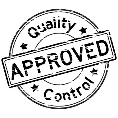 Siyah grunged onaylamak ve kalite kontrol damgası