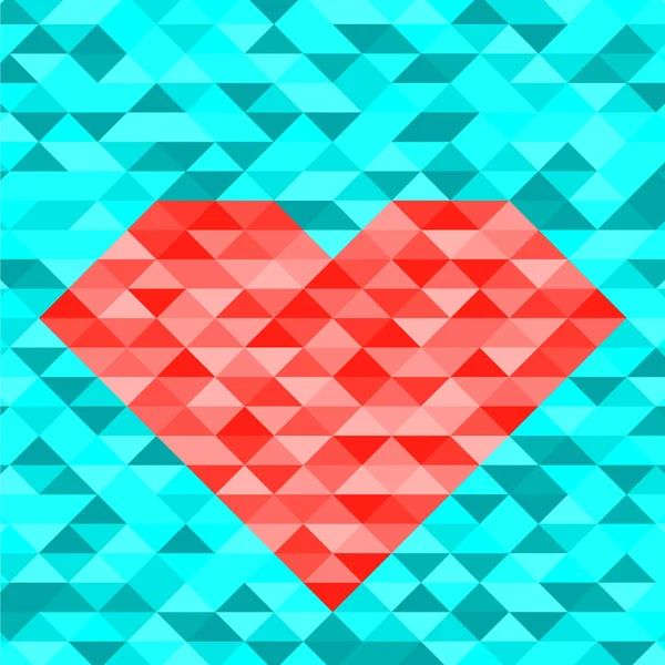 Abstract heart triangle background — Stock Vector