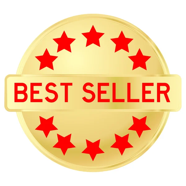 Best seller golden stamp — Stock Vector