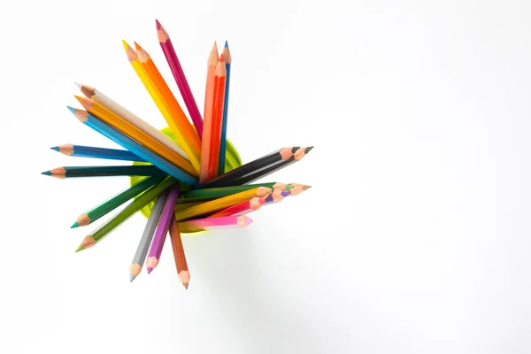 Lápis de cor no fundo branco — Fotografia de Stock