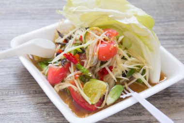 Papaya salatası, Tayland gıda Som Tum