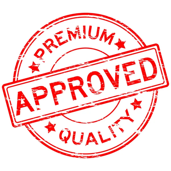 Grunge godkänna premium kvalitetsstämpel — Stock vektor