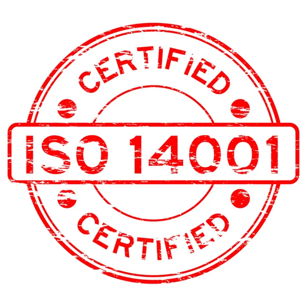 Grunged ISO14001 certified stamp — Stock Vector