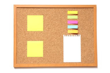 Corkboard beyaz arka plan hakkında kağıt