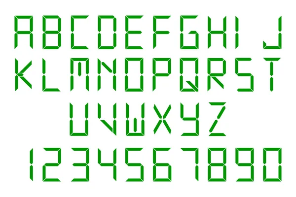 Font digitale verde — Vettoriale Stock