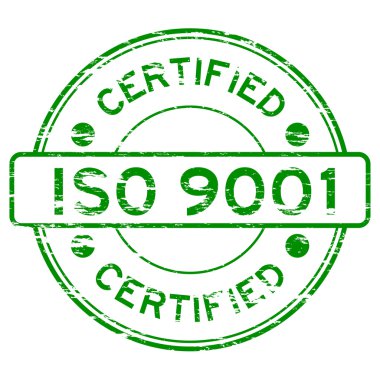 Grunged ISO9001 sertifikalı damgası 