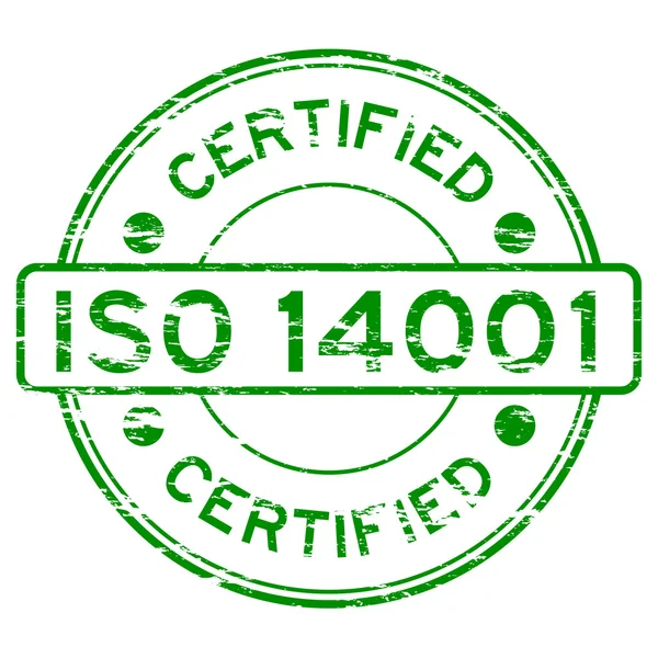 Grunged Iso14001 certifierade stämpel — Stock vektor