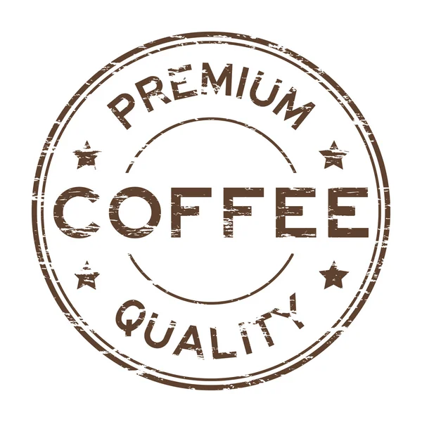 Grunge café sello de calidad premium — Vector de stock