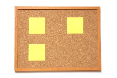 Corkboard beyaz arka plan hakkında kağıt