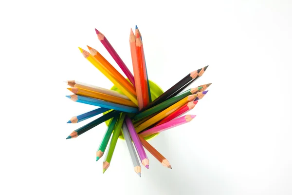 Color pencil on white background — Stock Photo, Image
