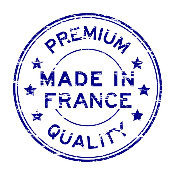 Červený grunge prvotřídní kvality vyrobené ve Francii razítko — Stockový vektor