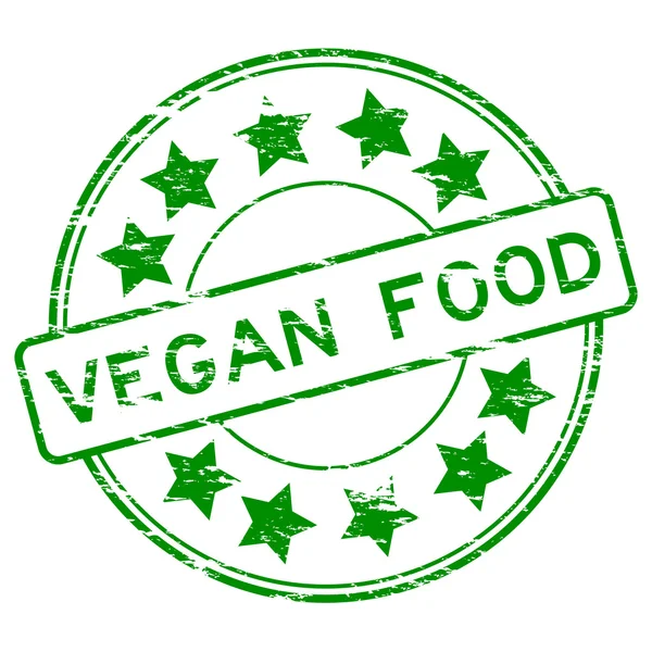 Grunge vert végétalien alimentaire timbre — Image vectorielle