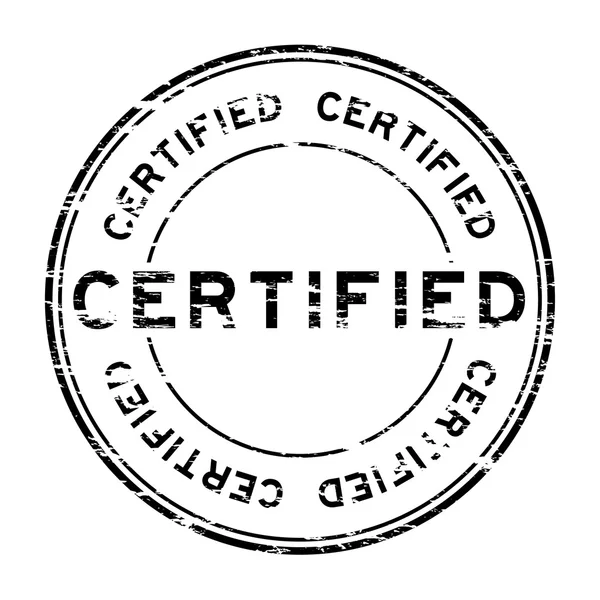 Grunge svart certifierade stämpel på vit bakgrund — Stock vektor