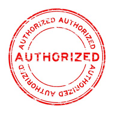 Grunge kırmızı lastik damgası yetkili