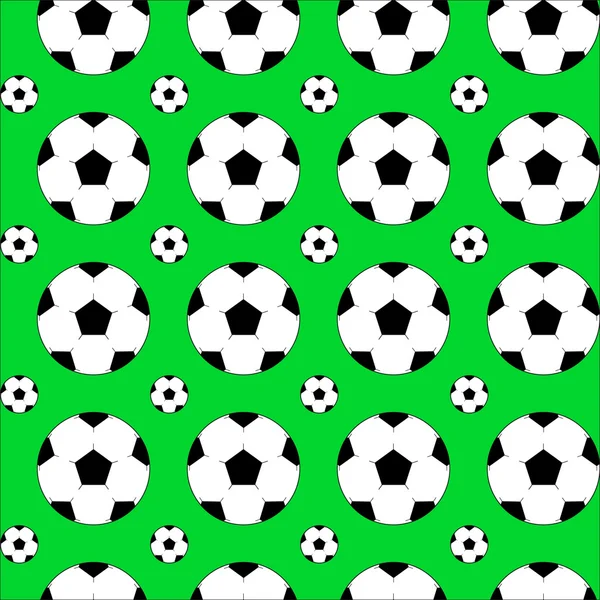 Fútbol en el patrón de fondo verde — Vector de stock