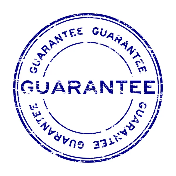 Grunge blue guarantee stamp on white background — Stock Vector