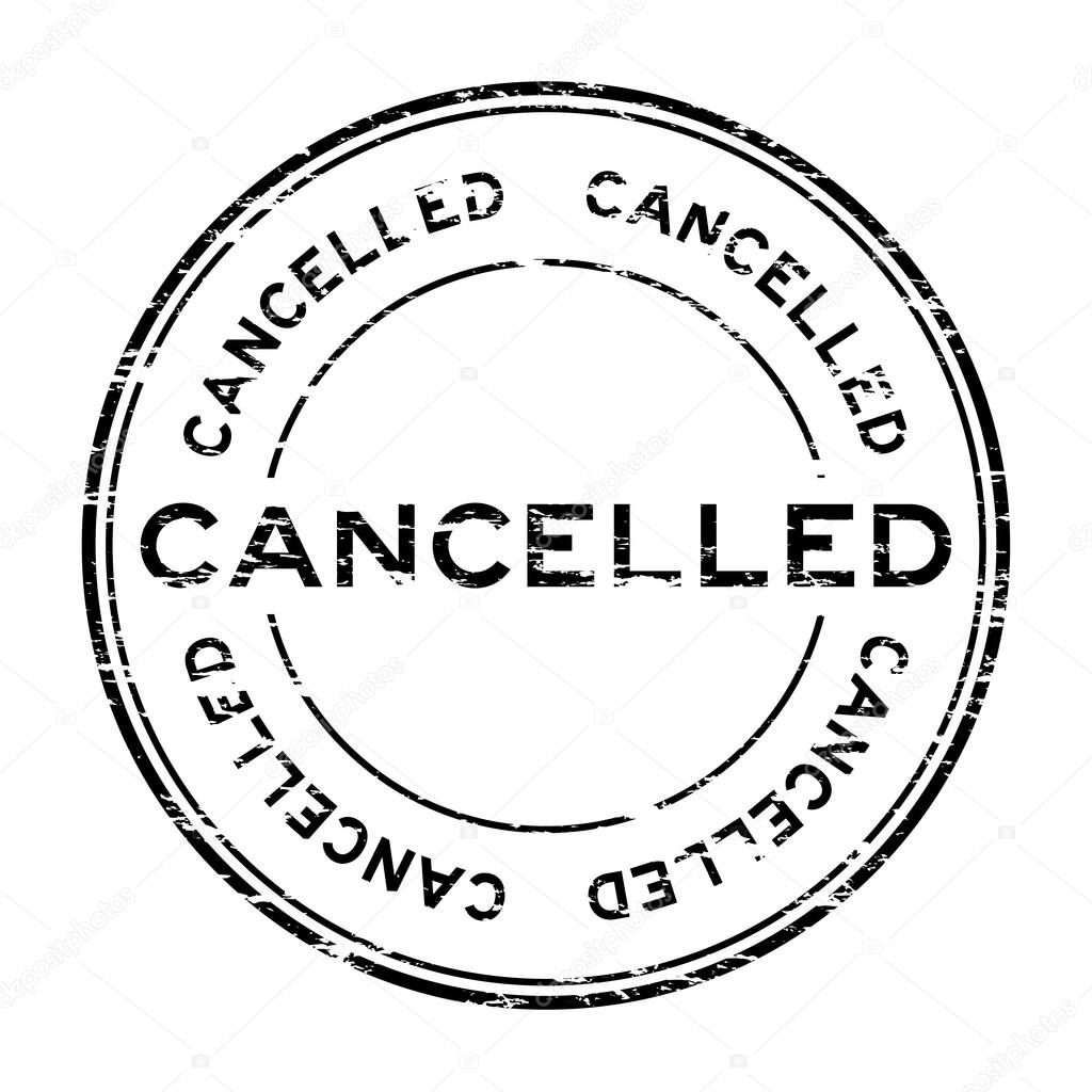 Grunge round black cancelled stamp on white background — Stock Vector