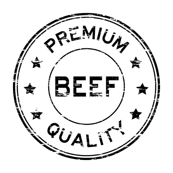 Grunge siyah sığır eti ve premium kalite lastik damgası
