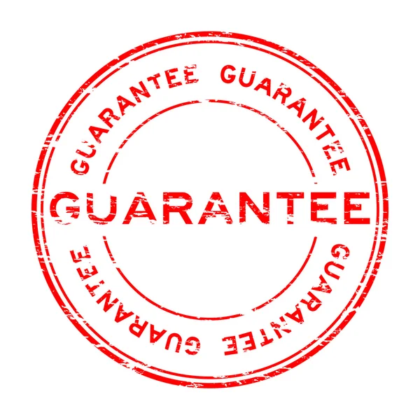 Grunge red guarantee stamp on white background — Stock Vector