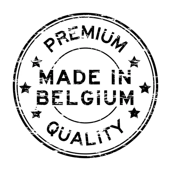 Гранж чорний преміум якість і проводиться в Бельгії штамп — стоковий вектор