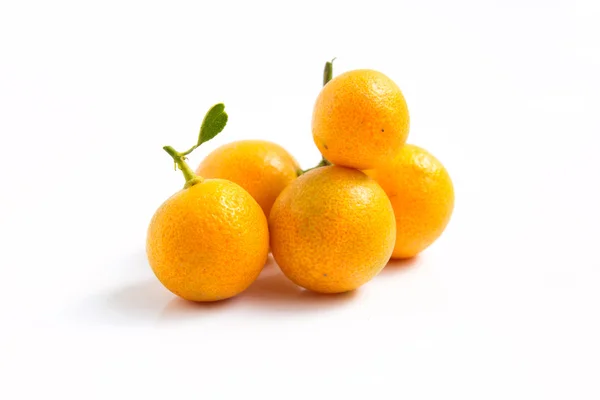 Orange Kumquat auf weißem Hintergrund platziert — Stockfoto