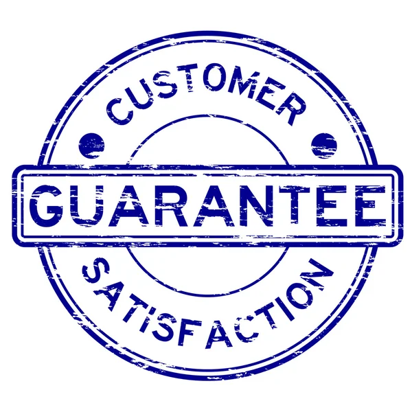 Grunge Blue Garantie und Kundenzufriedenheit — Stockvektor