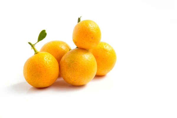 Kumquat arancione posto su sfondo bianco — Foto Stock