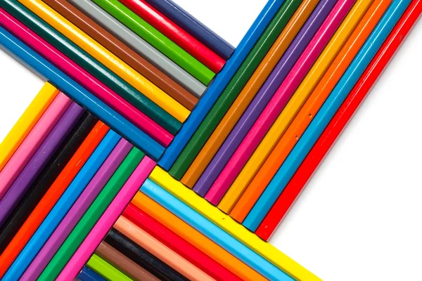 Composición abstracta del lápiz de color sobre fondo blanco — Foto de Stock