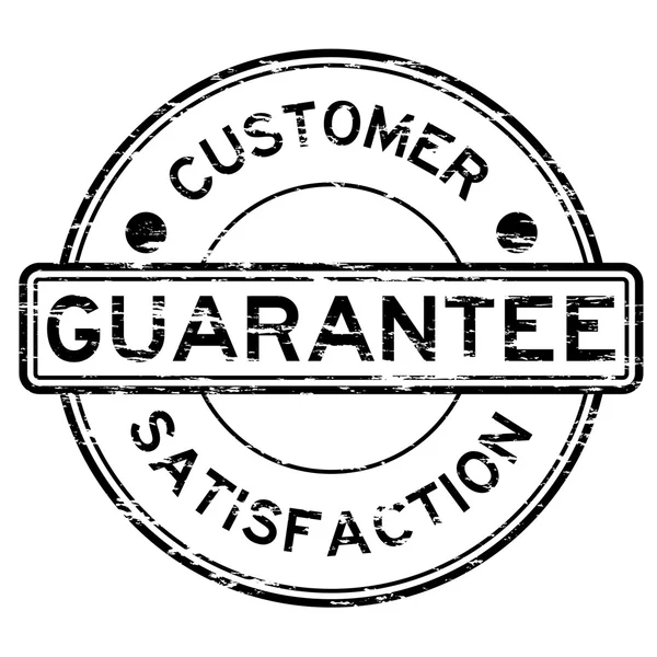 Grunge Black Garantie und Kundenzufriedenheit — Stockvektor
