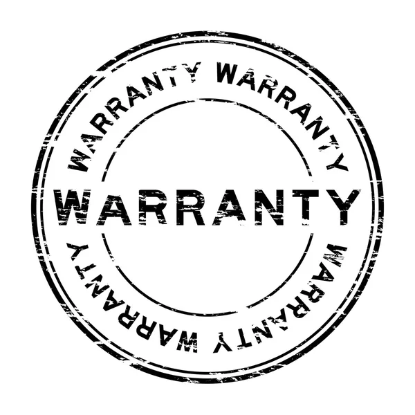 Grunge black warranty round rubber stamp — Stock Vector