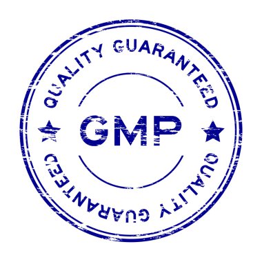 Grunge mavi Gmp (iyi üretim uygulaması) ve kalite guaran