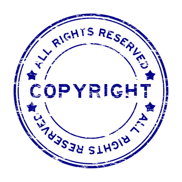 Grunge mavi copyright tüm hakları saklıdır pencere boyutu — Stok Vektör