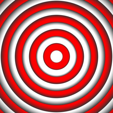 Yuvarlak girdap kırmızı ve beyaz arka plan, orta noktasında amaç için hedef