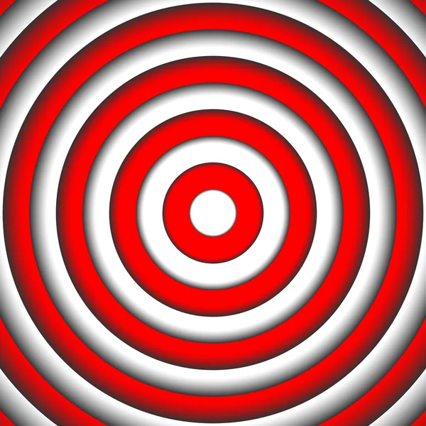 赤と白の丸い渦背景には、中心点を目指して対象を抽象化します。 — ストックベクタ