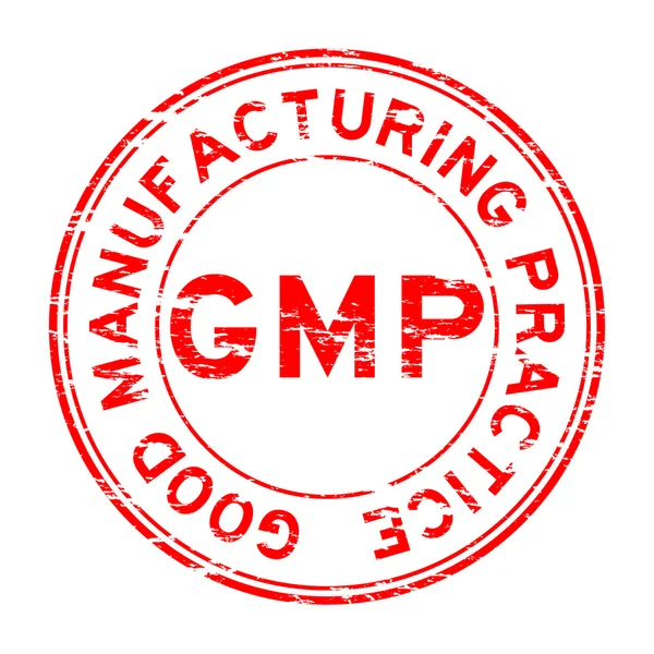Grunge rojo GMP (Buenas Prácticas de Fabricación) sello — Archivo Imágenes Vectoriales