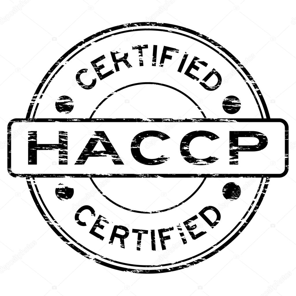 Grunge black HACCP (Hazard Analysis Critical Control Points) certified rubber stamp