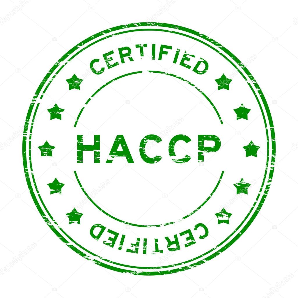 Grunge green HACCP (Hazard Analysis Critical Control Points) certified rubber stamp