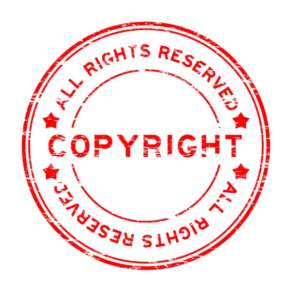 Grunge kırmızı copyright tüm hakları saklıdır pencere boyutu — Stok Vektör