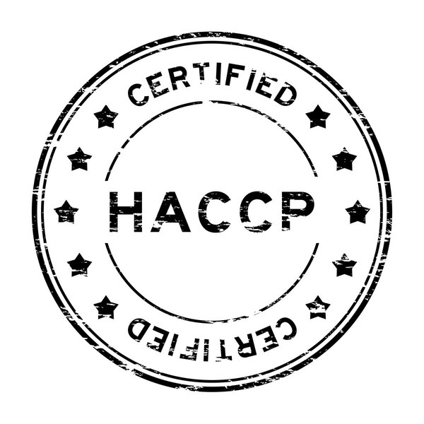 Grunge black HACCP (Hazard Analysis Critical Control Points) certified rubber stamp