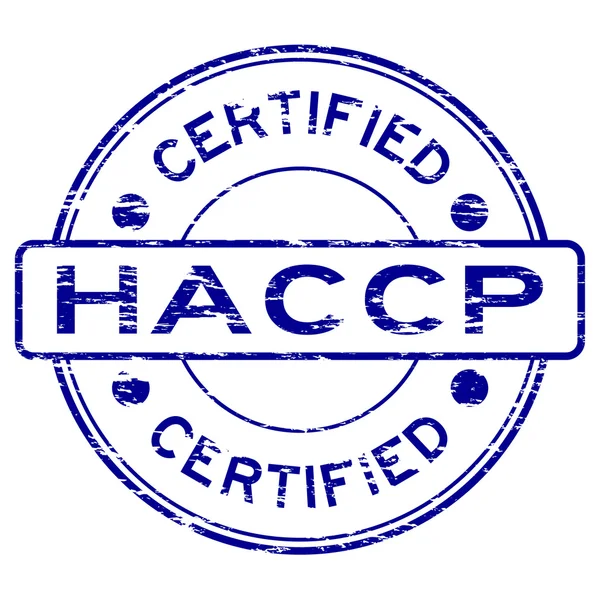 Grunge blue HACCP (Hazard Analysis Critical Control Points) certified rubber stamp — Stock Vector