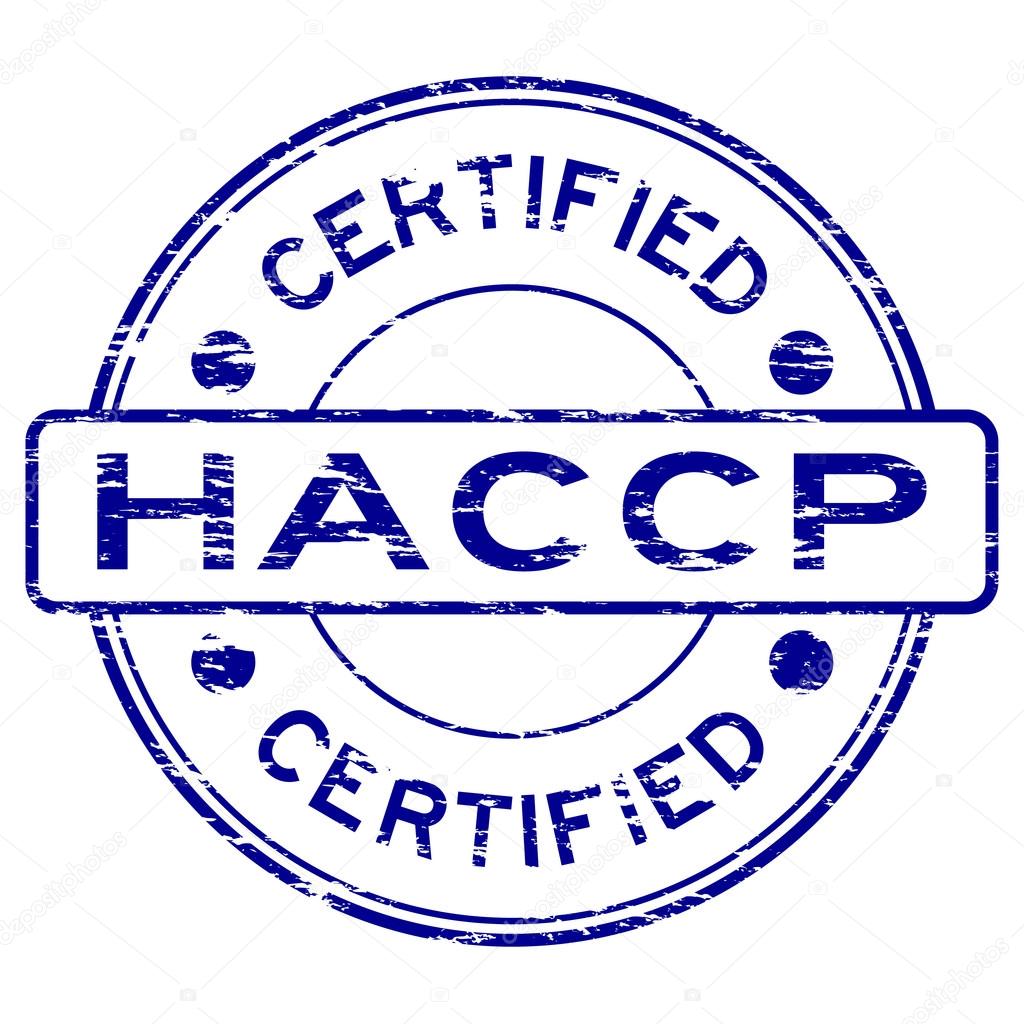 Grunge blue HACCP (Hazard Analysis Critical Control Points) certified rubber stamp