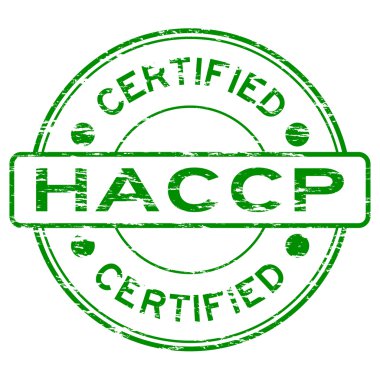 Lastik damgası sertifikalı yeşil grunge Haccp (tehlike analizi kritik kontrol noktaları)