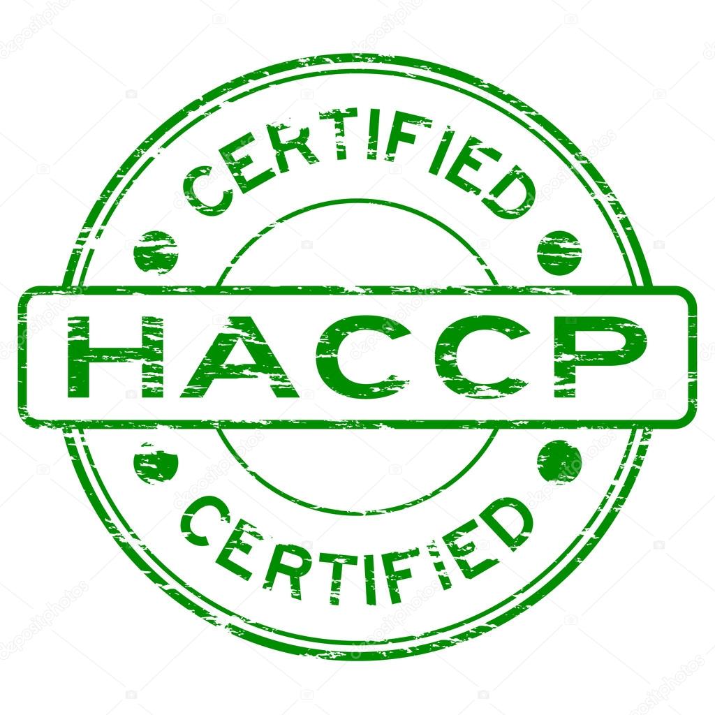 Grunge green HACCP (Hazard Analysis Critical Control Points) certified rubber stamp