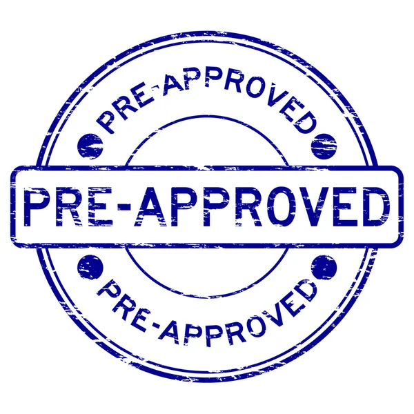 Grunge mavi yuvarlak öncesi approred lastik damgası