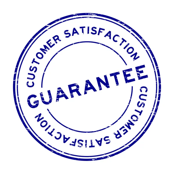 Grunge Blue Garantie und Kundenzufriedenheit — Stockvektor