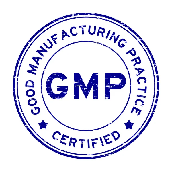 Grunge azul GMP sello de goma certificado — Archivo Imágenes Vectoriales