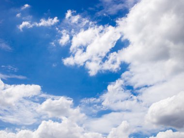 Beyaz bulutlu açık mavi gökyüzü