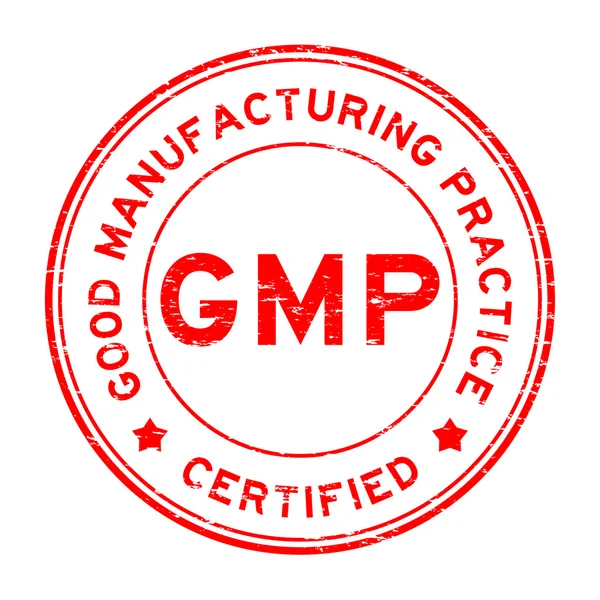 Grunge rojo GMP sello de goma certificado — Archivo Imágenes Vectoriales
