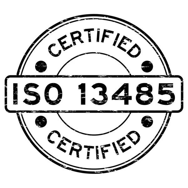 Svart ISO 13485-sertifisert gummistempel – stockvektor